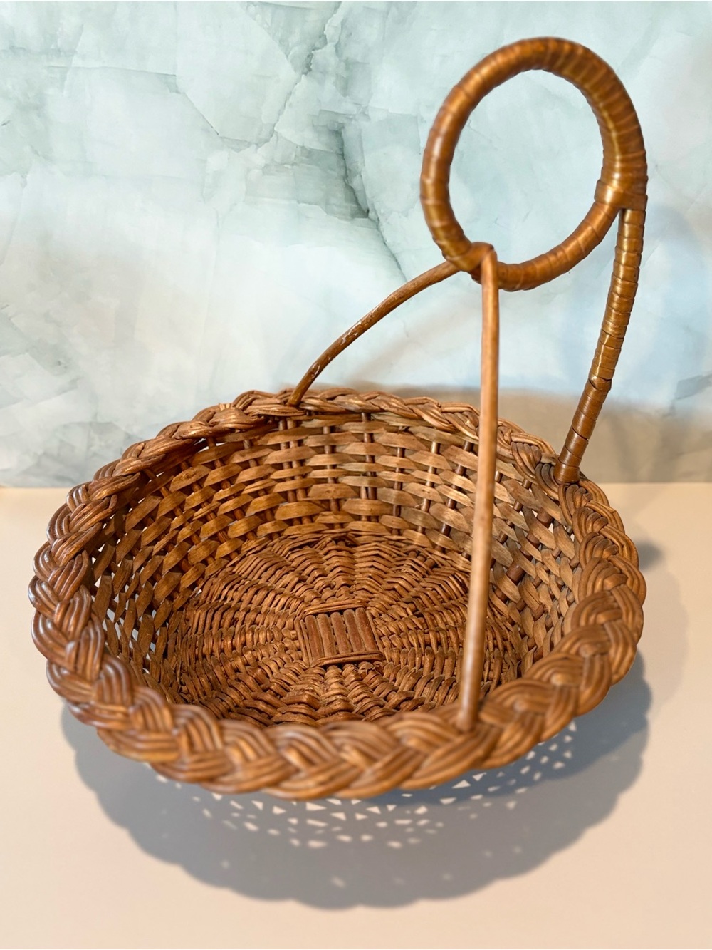 UNIQUE Vintage Woven Rattan Basket